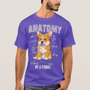 Camiseta Anatomia De Um Cachorro Engraçado De Corgi