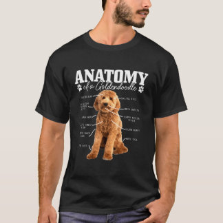 Camiseta Anatomia De Um Cachorro Engraçado De Goldendoodle 