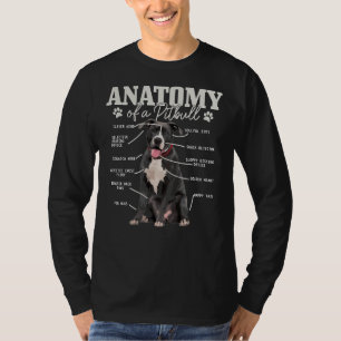 Camiseta Anatomia De Um Cachorro Engraçado Engraçado Pitbul
