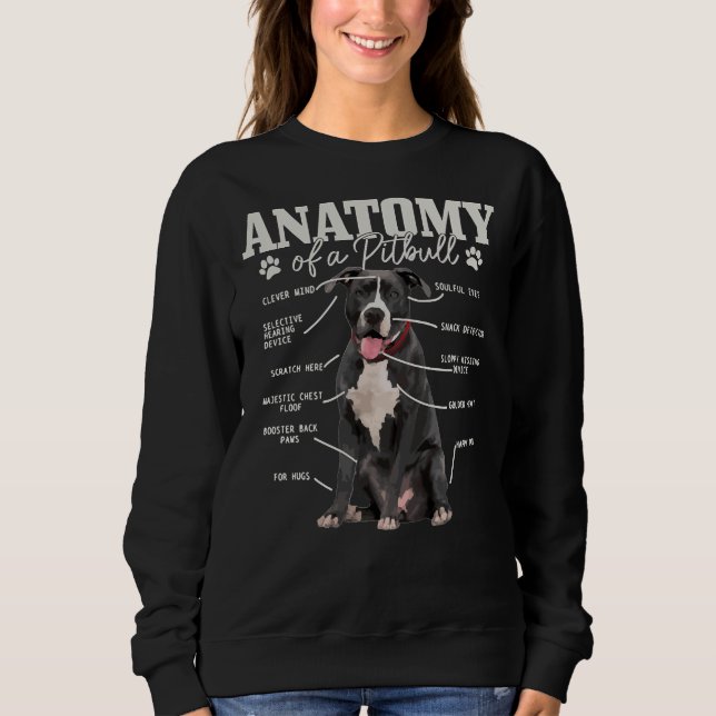 Camiseta Anatomia De Um Cachorro Engraçado Engraçado Pitbul (Frente)