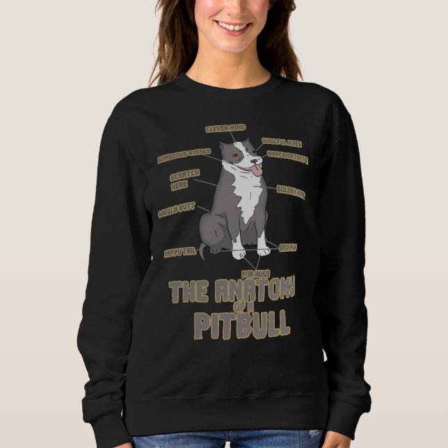 Camiseta Anatomia De Um Cachorro Engraçado Pitbull (Frente)
