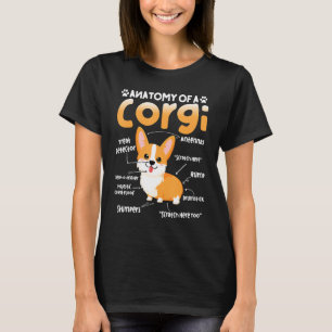 Camiseta Anatomia de um Cachorro Pet Engraçado Corgi amante