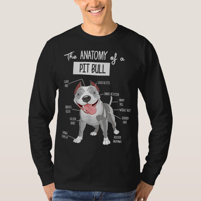Camiseta Anatomia De Um Cachorro Pitbuloso (Frente)