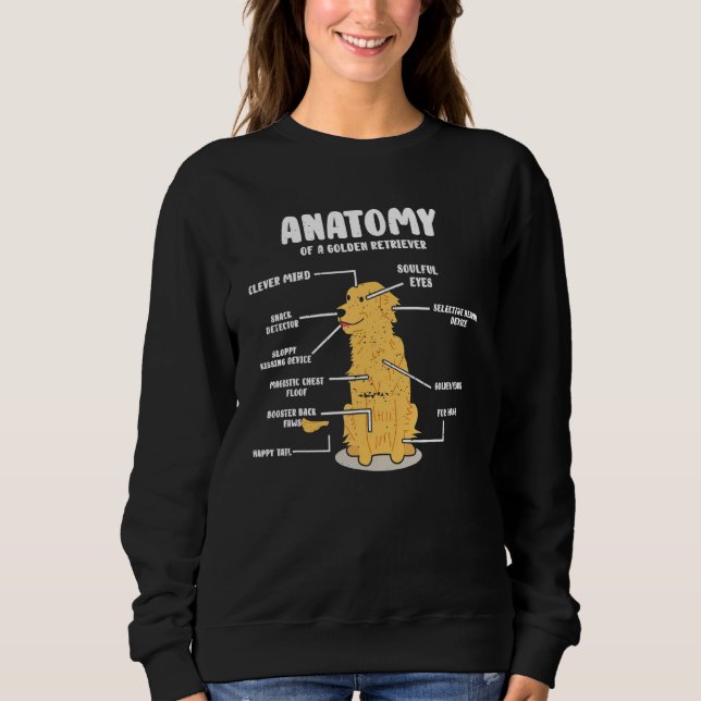 Camiseta Anatomia De Um Cachorro Retro De Retriever De Ouro (Frente)