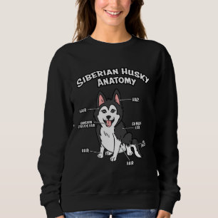 Camiseta Anatomia De Um Cachorro Siberiano Husky Engraçado