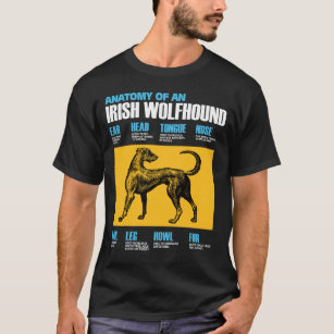 Camiseta Anatomia de um cão do Wolfhound irlandês - amante