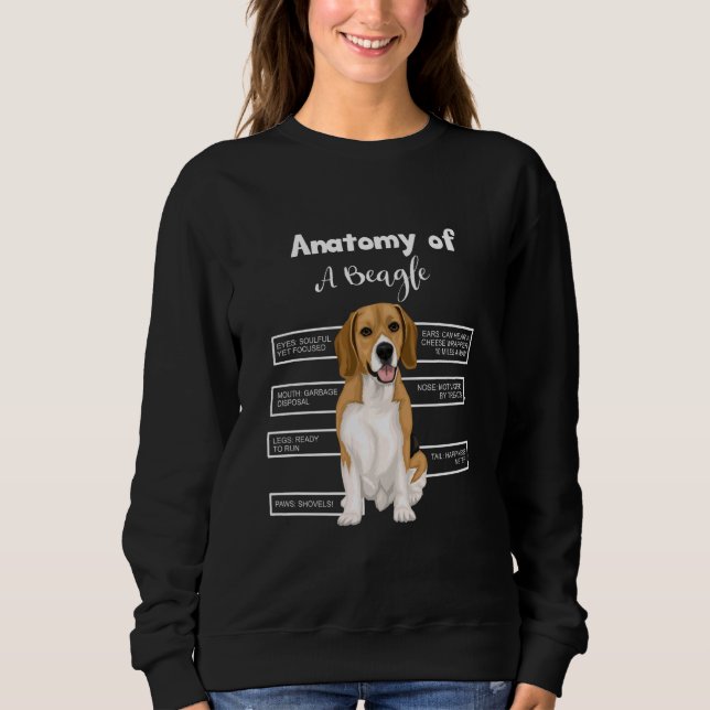 Camiseta Anatomia De Um Cão Engraçado De Beagle (Frente)