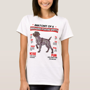 Camiseta Anatomia de um cão Griffon T Shi apontador por cab