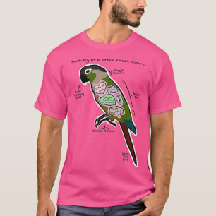 Camiseta Anatomia de um Conure de Cheek Verde
