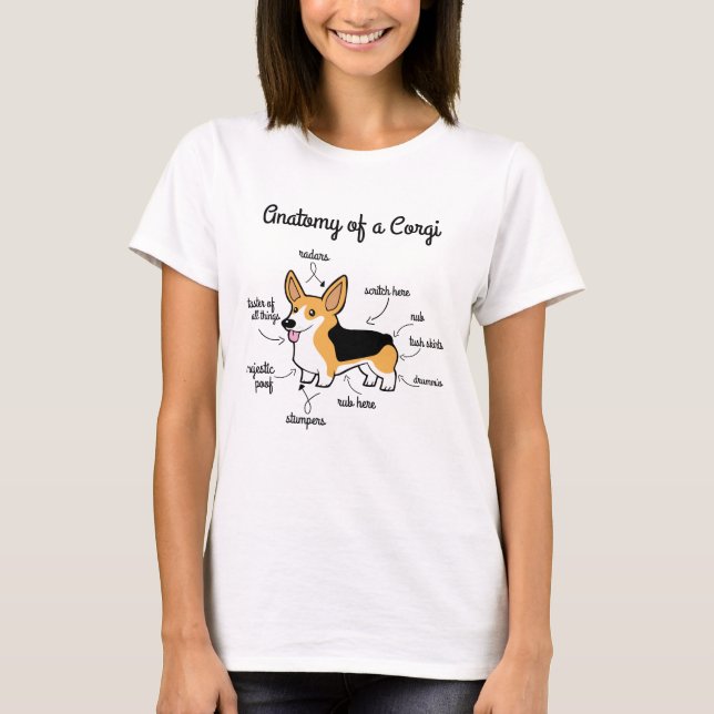 Camiseta Anatomia de um Corgi (Frente)