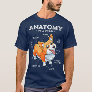 Camiseta Anatomia de um Corgi, Cachorro Engraçado, Cachorro