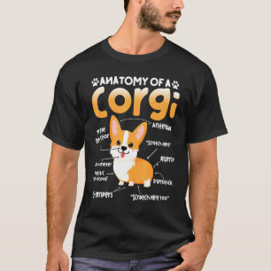 Camiseta Anatomia de um Corgi Divertido Amantes de Cães par
