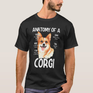 Camiseta Anatomia de um Corgi para Ruído de Cabeça de Cacho