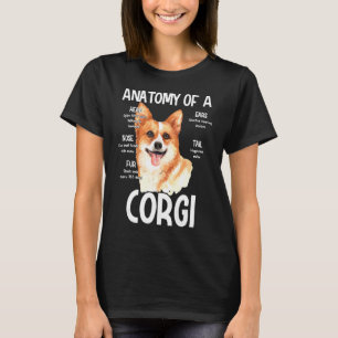Camiseta Anatomia de um Corgi para Ruído de Cabeça de Cacho
