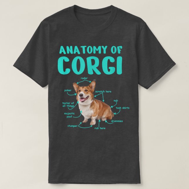 Camiseta Anatomia De Um Corgi, Presentes Para Alutadores De (Frente do Design)