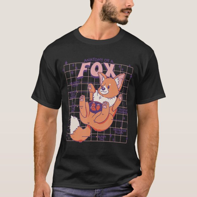 Camiseta Anatomia De Um Design De Raposa Cuta (Frente)