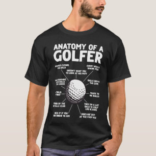 Camiseta Anatomia de um Dia de os pais Golfer Funny Golfing
