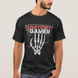 Camiseta Anatomia de um esqueleto de jogador com teclado AD