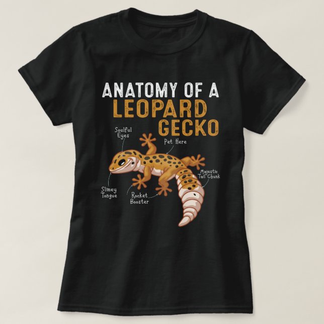 Camiseta Anatomia De Um Gecko Leopardo  (Frente do Design)