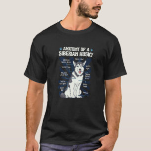 Camiseta Anatomia de um Husky Siberiano Animal Husky