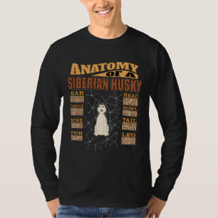 Camiseta Anatomia De Um Husky Siberiano Engraçado Siberiano