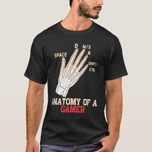 Camiseta Anatomia de um jogador de Videos games (Frente)