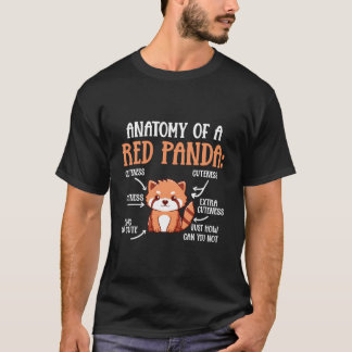 Camiseta Anatomia De Um Panda Vermelho Ciência Zoólogo Pand