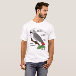Camiseta Anatomia de um papagaio do cinza africano