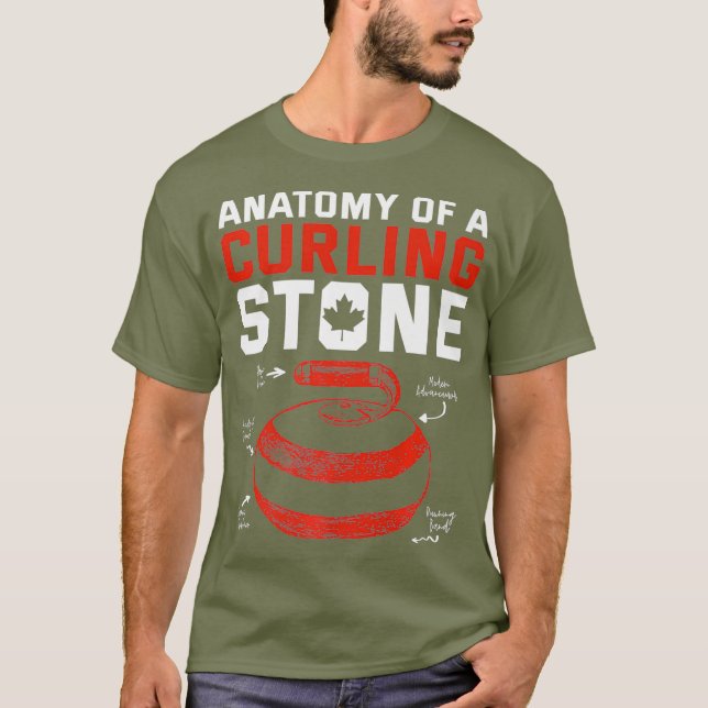 Camiseta Anatomia de um patriótico canadense Curling Stone (Frente)