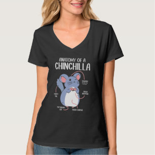 Camiseta Anatomia De Um Pet Chinchilla Proprietário Chinchi