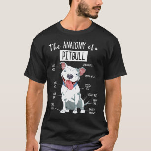 Camiseta Anatomia de um Pitbull Engraçado Pittie Homens Mul