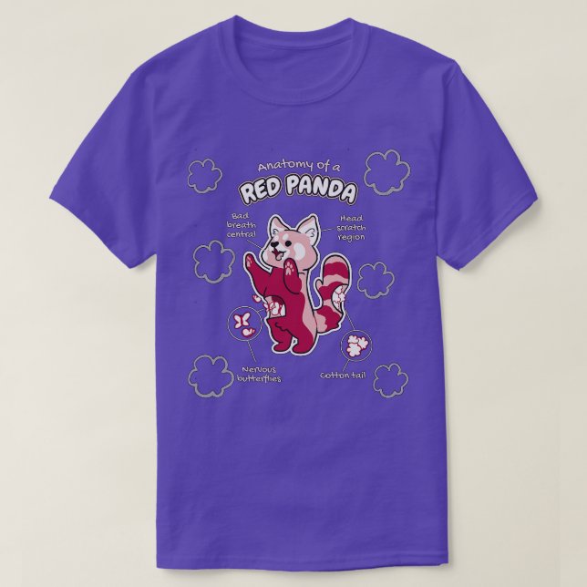 Camiseta Anatomia de um Presente Animal Engraçado de Panda  (Frente do Design)