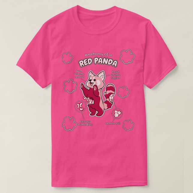 Camiseta Anatomia de um Presente Animal Engraçado de Panda  (Frente do Design)