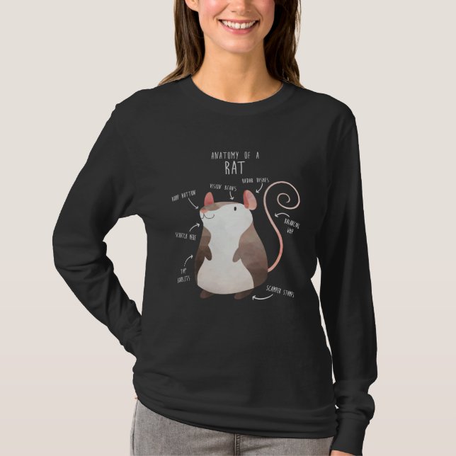 Camiseta Anatomia de um Rato Fofo Pet Roedor Fancy (Frente)