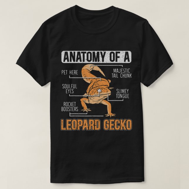 Camiseta Anatomia De Um Rep Animal Lizard Do Lover Gecko Le (Frente do Design)