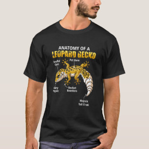 Camiseta Anatomia De Um Réptil Animal Leopardo Gecko Lizard