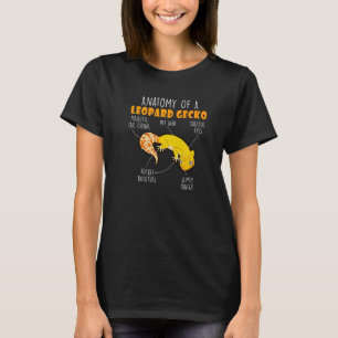 Camiseta Anatomia De Um Réptil Animal Leopardo Gecko Lizard