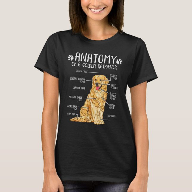 Camiseta Anatomia De Um Retriever De Ouro (Frente)