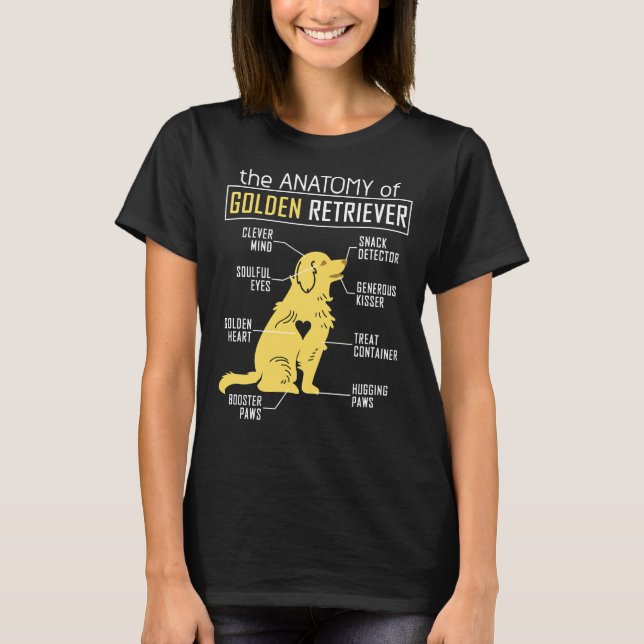 Camiseta Anatomia De Um Retriever Ouro (Frente)