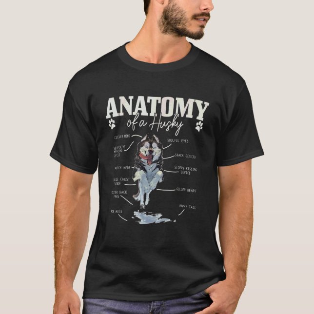 Camiseta Anatomia De Um Rouco De Cachorro Cachorro Siberian (Frente)