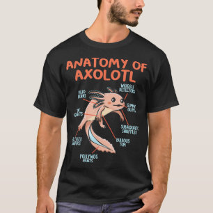 Camiseta Anatomia de um Salamandra Mexicana Aolotl