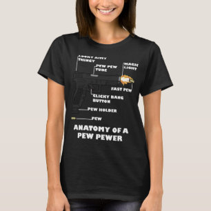 Camiseta Anatomia de um segundo Pew Engraçado Emenda Gun Lo