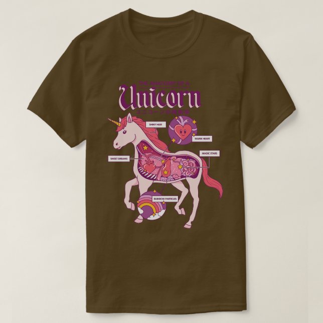 Camiseta Anatomia de um Unicórnio (Frente do Design)