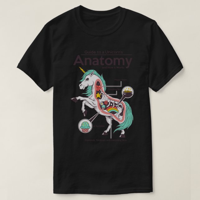 Camiseta Anatomia de um Unicórnio (Frente do Design)