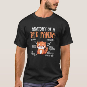 Camiseta Anatomia de um Zoólogo da Ciência do Panda Vermelh