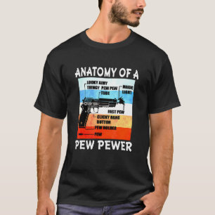 Camiseta Anatomia De Uma Arma De Arma De Arma De Pew Pewer