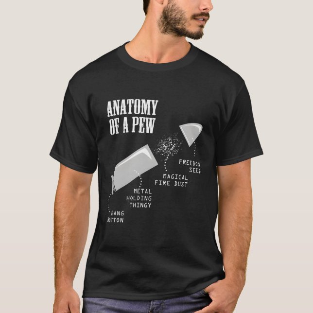 Camiseta Anatomia De Uma Arma De Arma Para Ele (Frente)