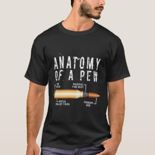 Camiseta Anatomia De Uma Bala Engraçada Pew Anatomy Profess