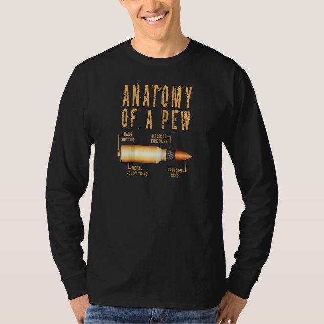 Camiseta Anatomia De Uma Bala Engraçada Pew Anatomy Profess (Frente)