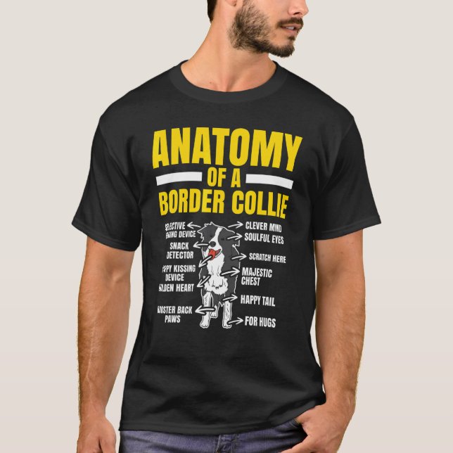Camiseta Anatomia De Uma Borda Cachorro Collie Cachorro Cac (Frente)
